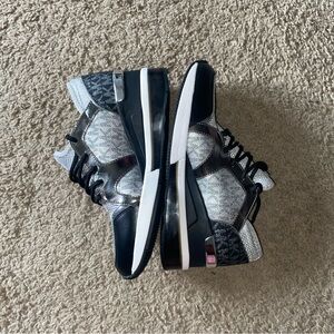 Michael Kors Black and Gray Platform Wedge Sneakers